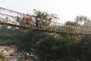 Pont suspendu vers Pokhara, Népal