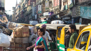 Rue bondée de Calcutta, Inde