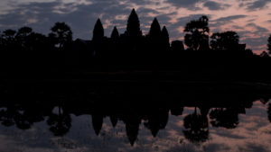 Temple d'Angkor au coucher du soleil, Cambodge