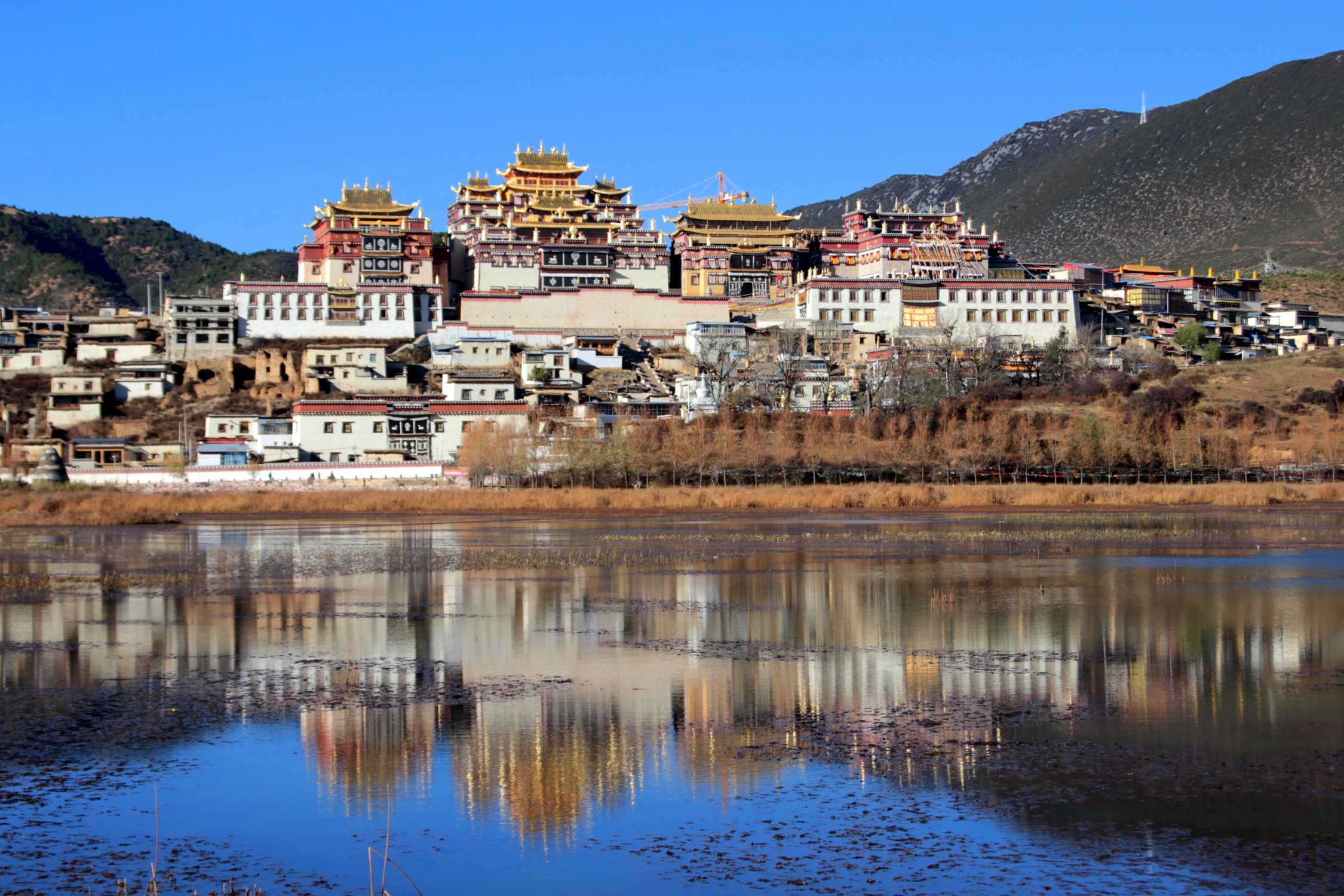Monastère tibétain vers Zhongdian ou Shangri-La, Yunnan, Chine
