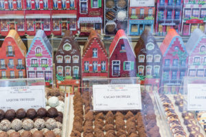 Chocolat belge, vitrine, Bruges, Belgique