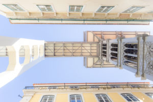 contre-plongée, Elevator Santa Justa, architecture, Lisbonne, Portugal