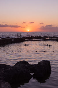 Coucher de soleil sur le bassin de Boucan-Canot, La Reunion