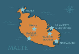 carte dessinée malte