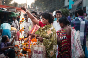 indienne marché aux fleurs calcutta